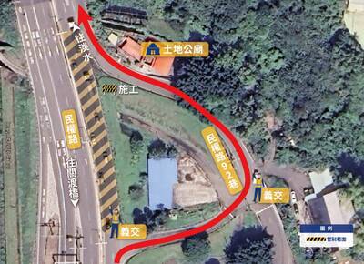 圖說 為進行淡北道路工區範圍高壓電纜遷移作，預計自9月22日起夜間施工，將封閉民權路(往淡水方向)關渡大橋右岸觀景台至土地公鼻福德宮區間，請用路人配合交維導引改道行駛民權路92巷。