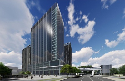 新北市第二行政大樓以卓越的節能整合與智慧化設計，榮獲「2025亞太區智慧綠建築獎」設計類金獎。圖為模擬圖。