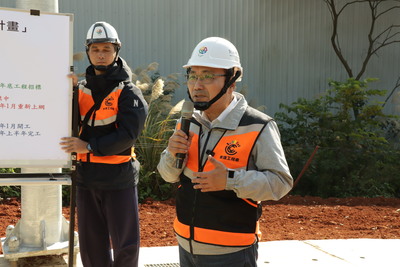 侯友宜市長(右一)視察A3計畫道路新闢工程，完工後，讓林口交通更順暢便利。