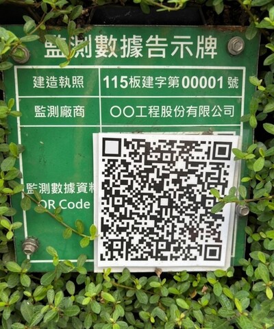 圖說 新北市政府友善建築工地新制,導入「全民掃碼智慧監督機制」,民眾拿起手機掃描專屬QR Code,即時檢視工地各項監測數據。