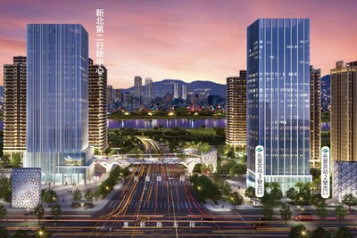 新北第二行政中心將建構一流緊急應變中心、食安智慧監控中心、報案中心,以最新科技提升行政效率。模擬圖。