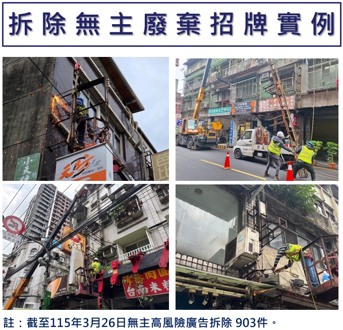 拆除無主廢棄招牌實例